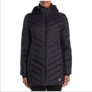 Spyder XL black long puffer coat